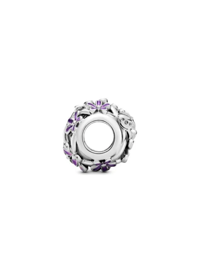 PANDORA Openwork Purple Daisy Charm