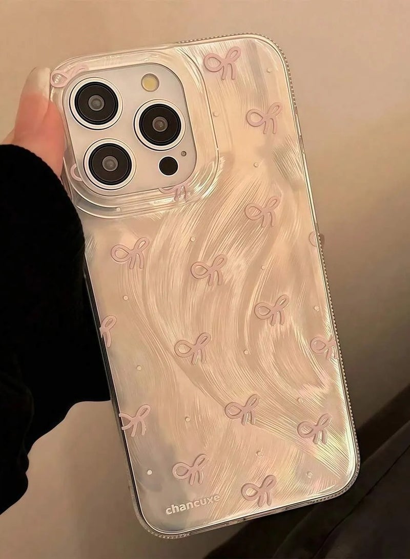 شي إن قطعة واحدة غطاء وقاية للهاتف مصنوع من مادة TPU واقي من الصدمات، بنقشة القوس بنقاط بيضاء، متوافق مع أيفون 16 برو ماكس