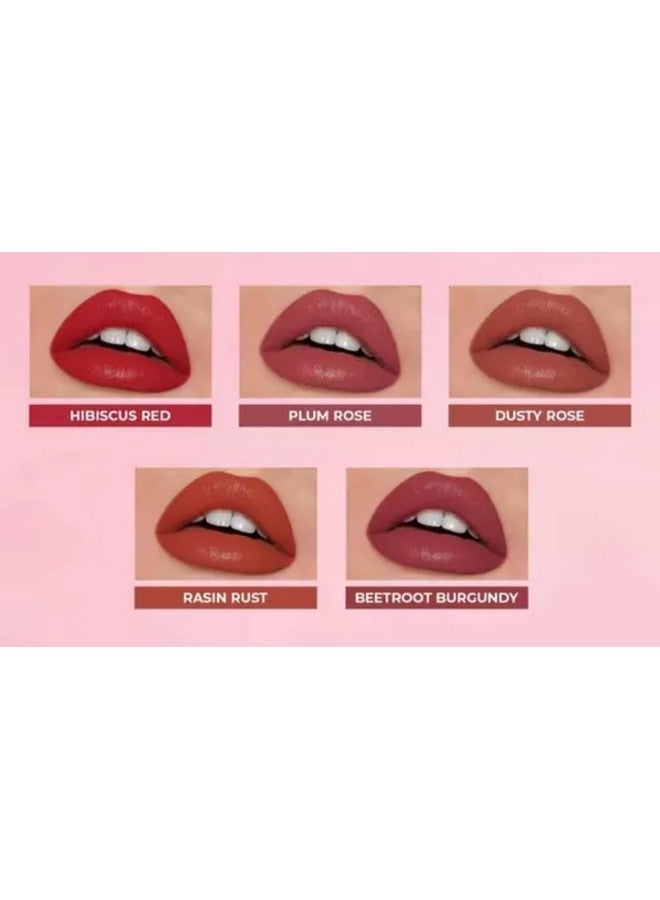 Ublic Travel Friendly & Long Lasting Pocket Lipstick Combo (Set of 5 Mini Lipsticks) Matte Finish - Multicolor - Image 3