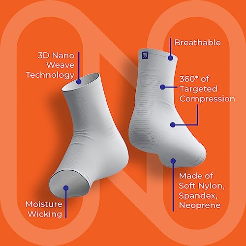 NanoSocks Compression Socks for Women & Men (1 Pair) - BEST Ankle Brace Support Sleeve for Neuropathy, Plantar Fasciitis, Diabetic Foot Nerve Pain Relief - Toeless (Medium, Black) - Image 3