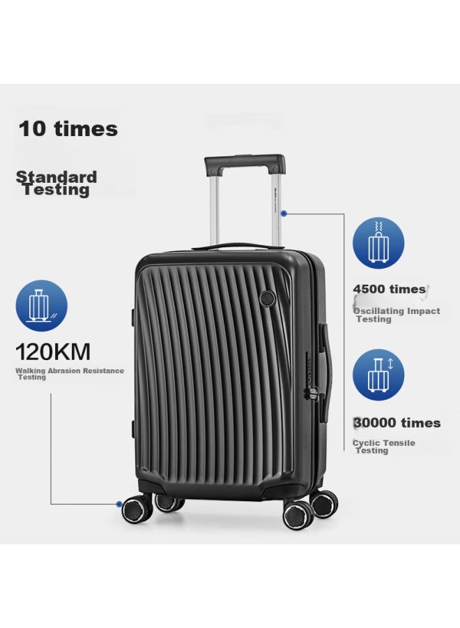 OIWAS Aihua Zheng Xi Yi's Choice] Smooth Sailing Luggage, Men's Trolley Suitcase, Women's 20-inch Travel Case, Carry-on Luggage, Black - Image 1