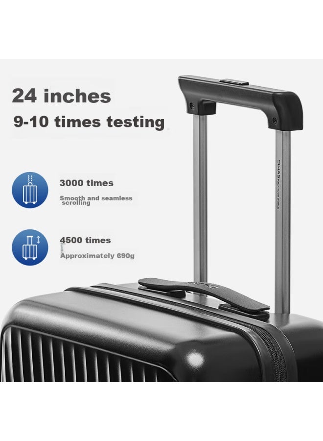 OIWAS Aihua Zheng Xi Yi's Choice] Smooth Sailing Luggage, Men's Trolley Suitcase, Women's 20-inch Travel Case, Carry-on Luggage, Black - Image 2