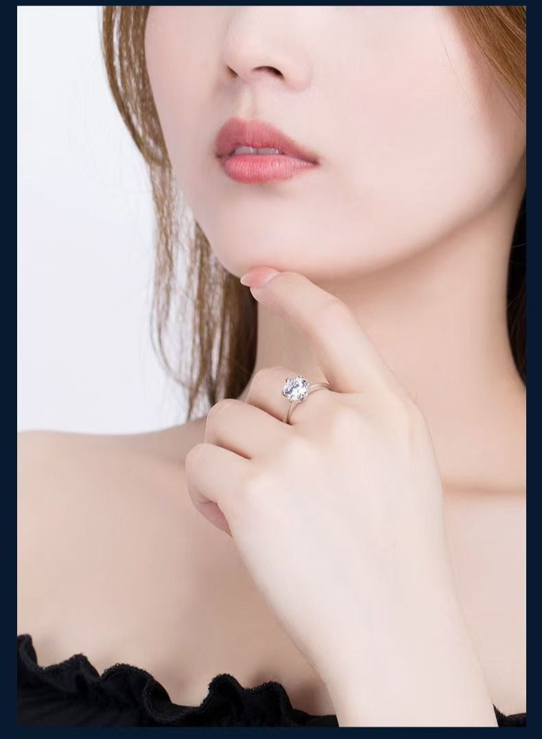 Akali 1 Carat Moissanite Engagement Ring for Women, S925 Sterling Silver Platinum Plated Solitaire Promise Ring with Gift Box – Elegant Jewelry for Proposal, Wedding, or Anniversary Gift - Image 5