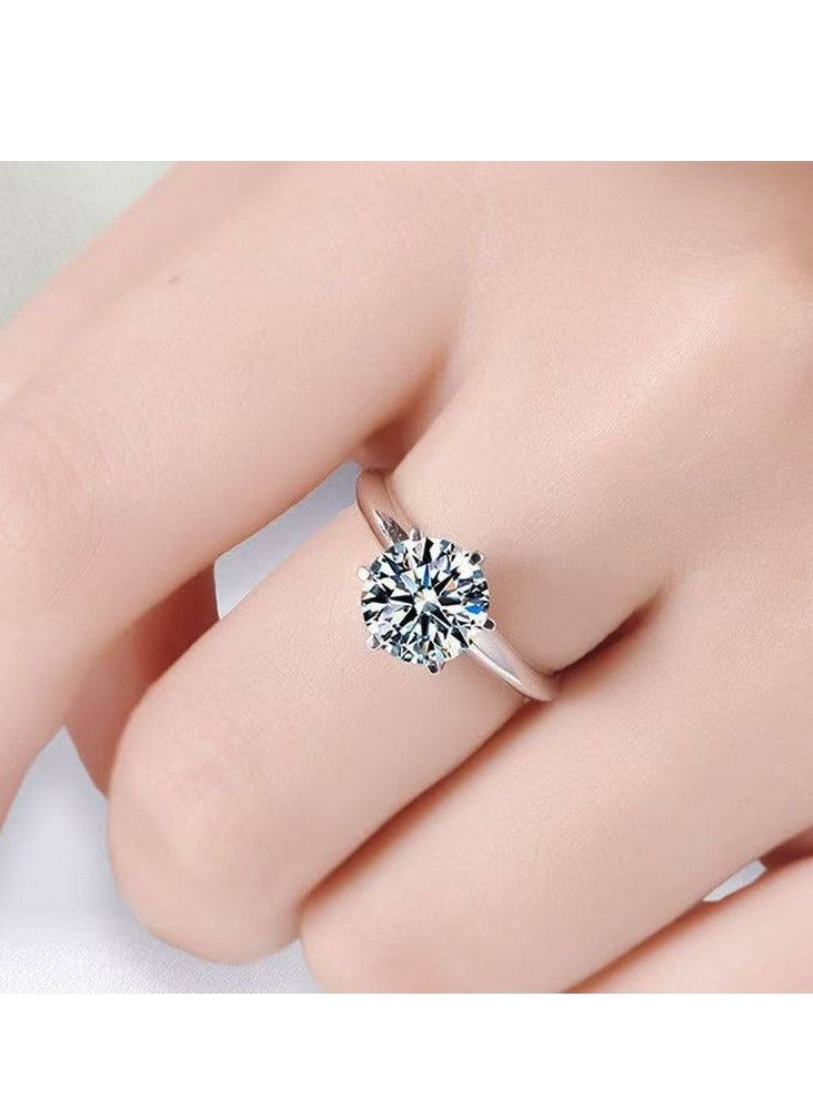 Akali 1 Carat Moissanite Engagement Ring for Women, S925 Sterling Silver Platinum Plated Solitaire Promise Ring with Gift Box – Elegant Jewelry for Proposal, Wedding, or Anniversary Gift - Image 4