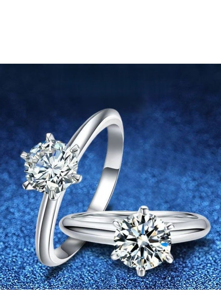 Akali 1 Carat Moissanite Engagement Ring for Women, S925 Sterling Silver Platinum Plated Solitaire Promise Ring with Gift Box – Elegant Jewelry for Proposal, Wedding, or Anniversary Gift - Image 3