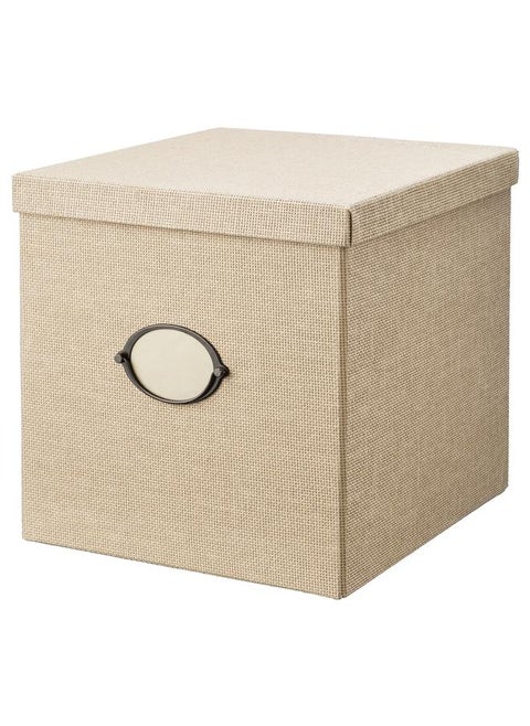 Storage Box With Lid, Beige, 32X35X32 Cm