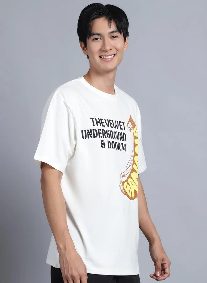 Take Two  Men Off White Oversized Graphic Print T-Shirt for Men | Best Price UAE