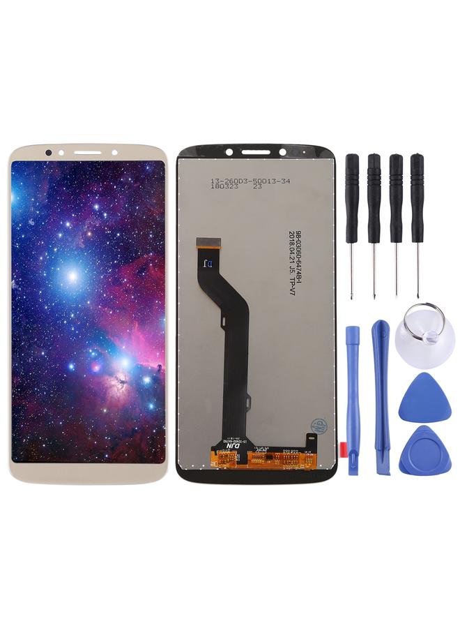 شاشة LCD TFT بديلة لهاتف Motorola Moto E5 Plus مع محول رقمي كامل باللون الذهبي - Image 1