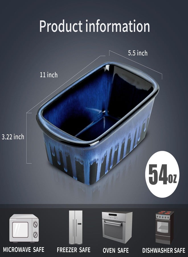 KOOV Ceramic Loaf Pan for Baking, 9 x 5 Inch Rectangular Bread Pan, Bakeware for Cooking, Home Kitchen (Nebula Blue, Reactive Glaze) - Image 3