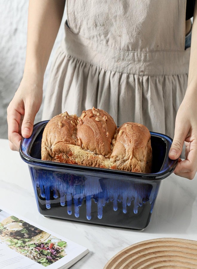 KOOV Ceramic Loaf Pan for Baking, 9 x 5 Inch Rectangular Bread Pan, Bakeware for Cooking, Home Kitchen (Nebula Blue, Reactive Glaze) - Image 4