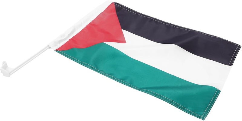 klarako Palestine Flag For Car Window Auto Vehicle Mount Bracket Clip National Country Flag with Flagpole Support Patriotic Sports Event 30 * 45cm - Image 1