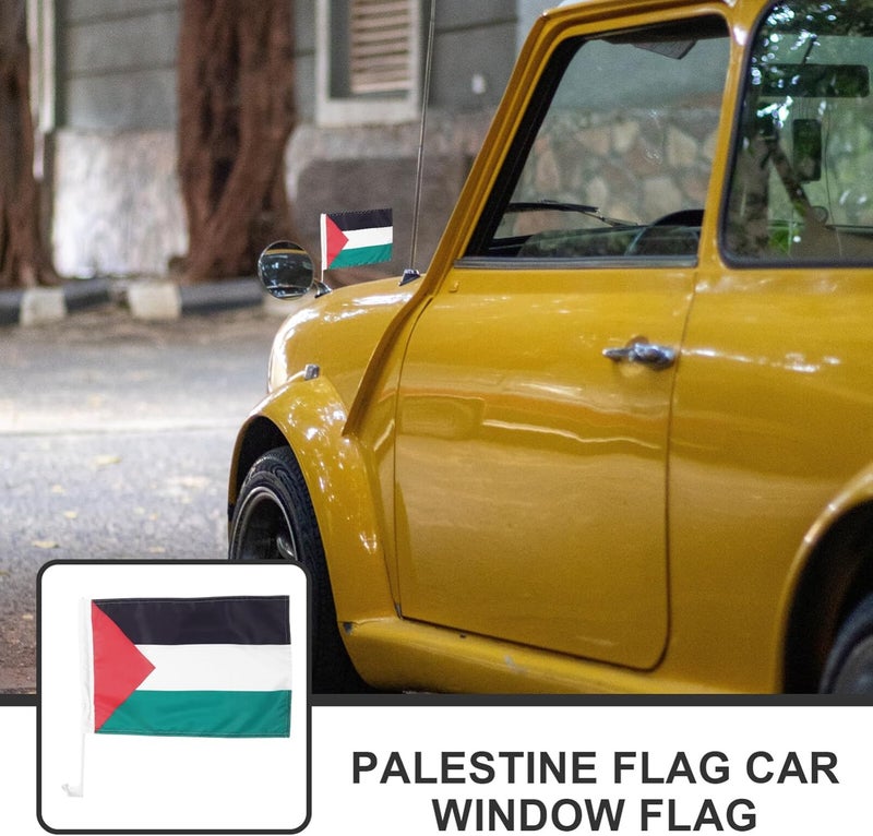 klarako Palestine Flag For Car Window Auto Vehicle Mount Bracket Clip National Country Flag with Flagpole Support Patriotic Sports Event 30 * 45cm - Image 5