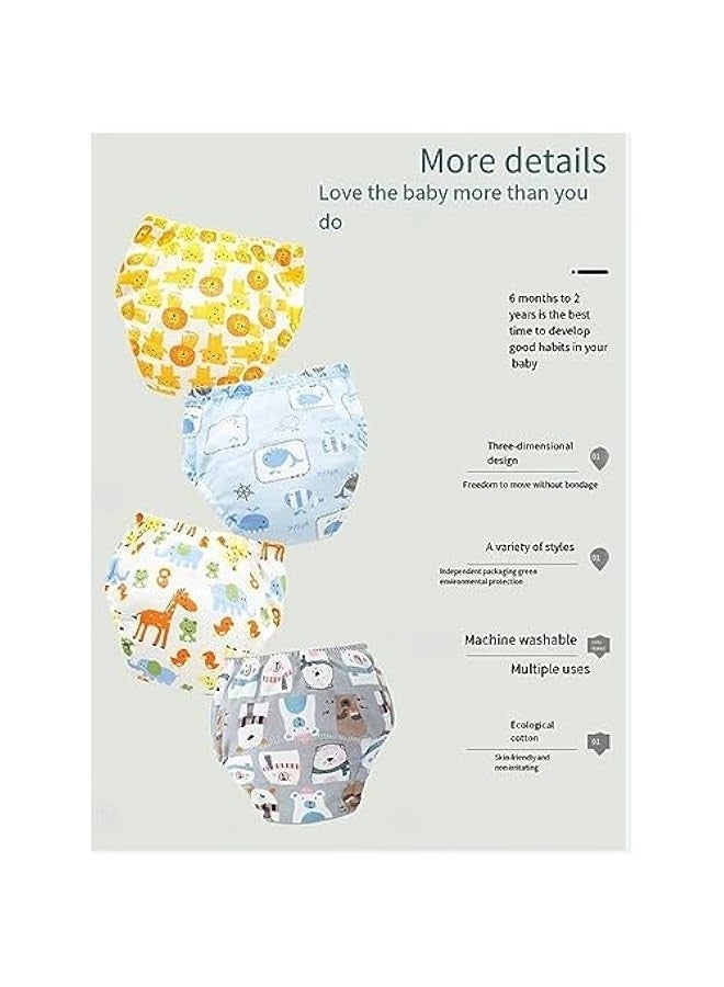 4Pack Toddler Potty Training Pants Cotton Soft and Absorbent Training Underwear Size 2T 3T 4T Unisex Underpants Toddler Waterproof Underwear for Kids (2-4Years cartoon pattern) - Image 5