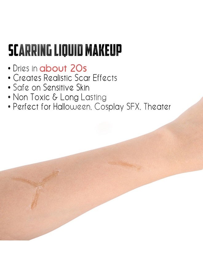 CCbeauty - CCbeauty Halloween Rigid Collodion and Remover Combo Kit(0.5 fl oz + 1.7 fl oz), Scarring Liquid with Brush, Liquid Scar Makeup, Special Effects FX Scar Makeup for Stage Cosplay Costume Film Theatre - Image 1