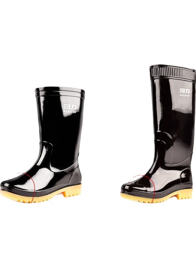 Pull Back Backforce Men'S High Tube Outdoor Rain Shoes Waterproof And Slip-Proof Rubber Shoes Wear-Resistant Fishing Car Wash Rain Boots Shoe Cover 827 Black High 43 - Image 3