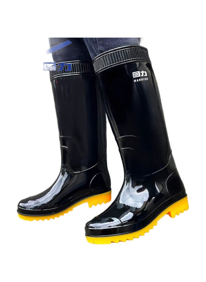 Pull Back Backforce Men'S High Tube Outdoor Rain Shoes Waterproof And Slip-Proof Rubber Shoes Wear-Resistant Fishing Car Wash Rain Boots Shoe Cover 827 Black High 43 - Image 2