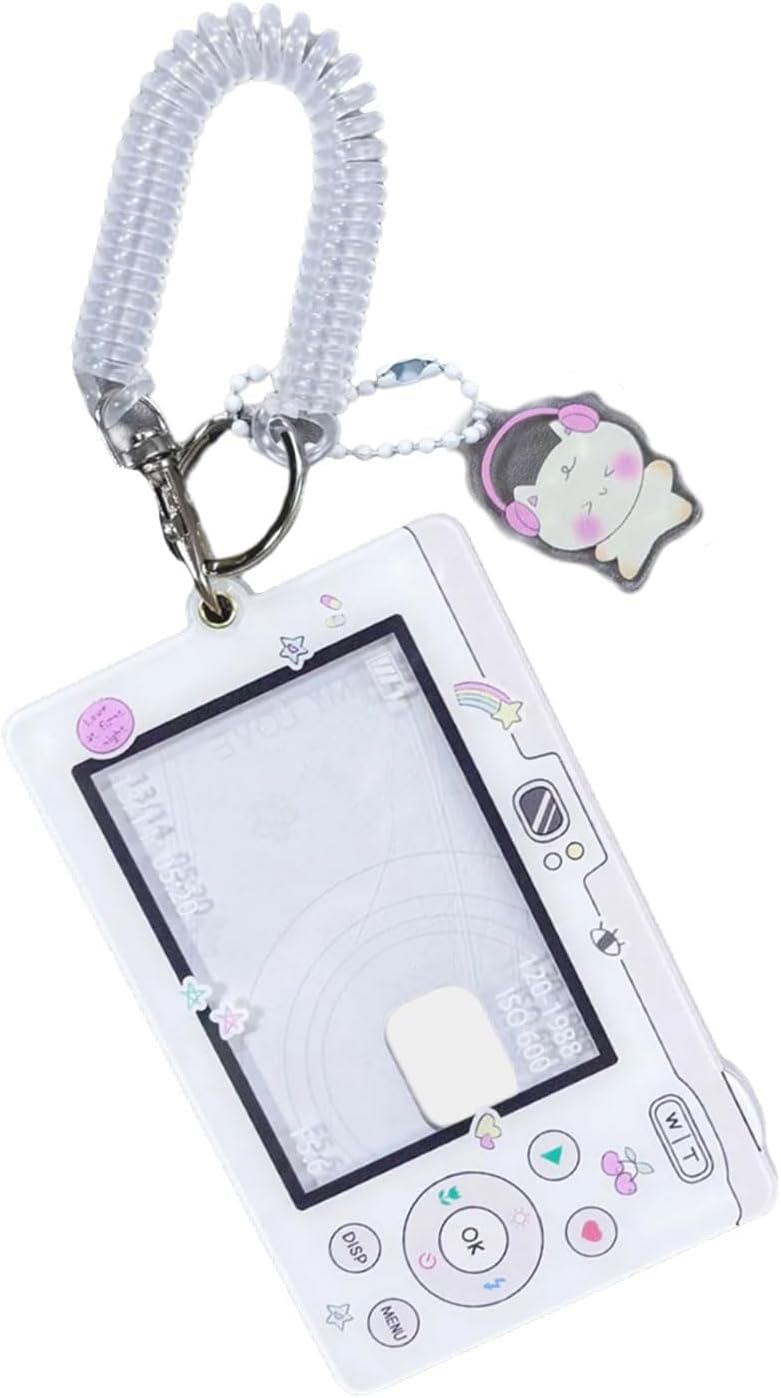Cartoon Card Holder Credit Sleeve Covers Protector with Pendant Keychain Acrylic Photocard for Woman Girl Cartoon - Image 4