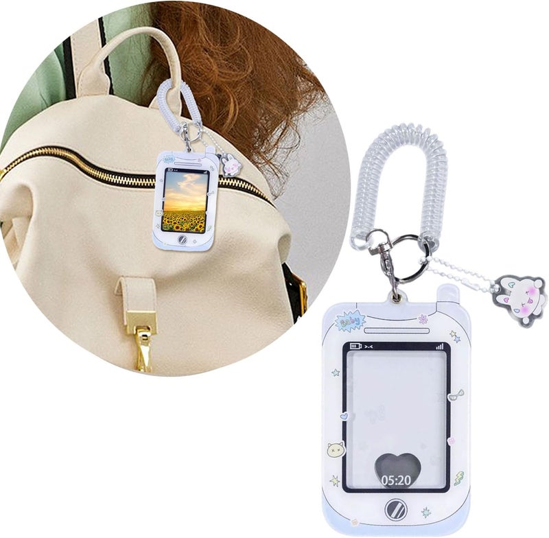 Cartoon Card Holder Credit Sleeve Covers Protector with Pendant Keychain Acrylic Photocard for Woman Girl Cartoon - Image 2