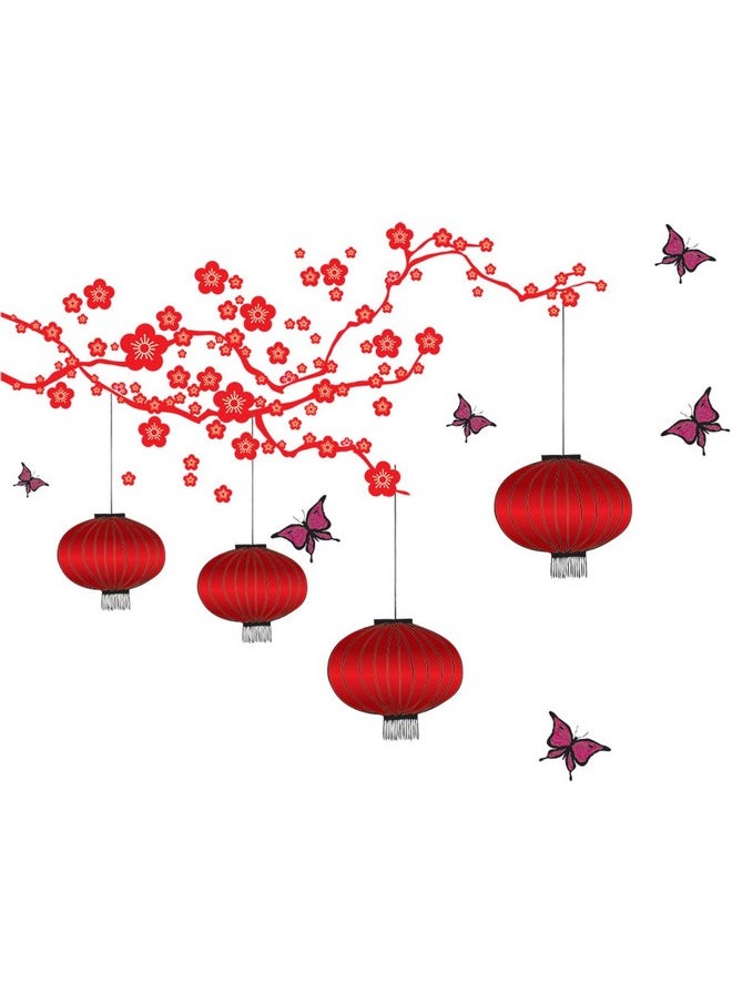 Decals Design Decals Design 'Chinese Lamps in Double Sheet' Wall Sticker (PVC Vinyl, 90 cm x 60 cm x 2, Multicolour)  - Image 5