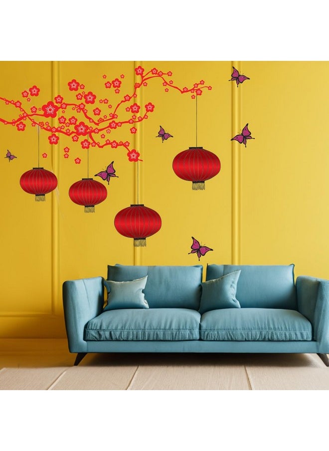 Decals Design Decals Design 'Chinese Lamps in Double Sheet' Wall Sticker (PVC Vinyl, 90 cm x 60 cm x 2, Multicolour)  - Image 2