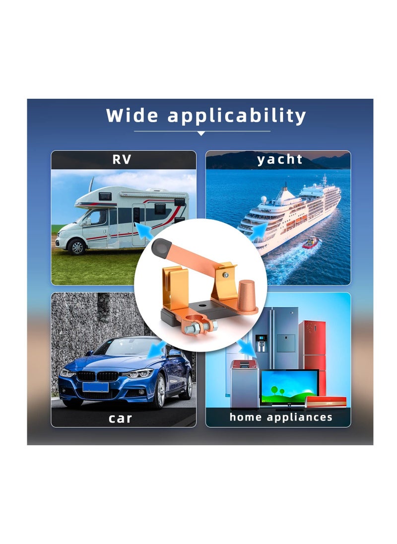 Top Post Battery Disconnect Switch, 12V / 24V Battery Kill Switch For Negative Post, Heavy Duty Knife Blade Battery Cut Off Switch, for Auto Car RV Boat Truck (Vertical) - Image 2