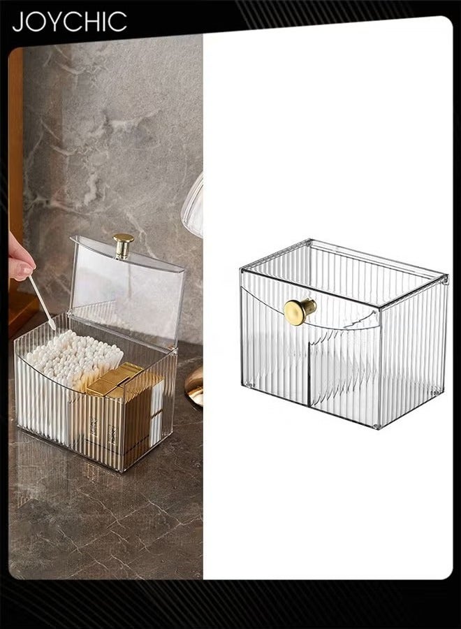 Joychic حامل تخزين شفاف لمستحضرات التجميل للنساء، صندوق تخزين مضاد للغبار لفرش المكياج مع غطاء وأقسام - Image 1