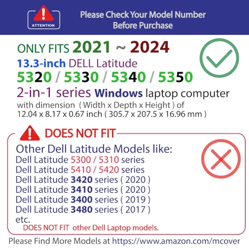 mCover Case ONLY Compatible for 20212024 133 Dell Latitude 5320 5330 5340 5350 2in1 Windows Laptop Notebook Computer NOT Fitting Any Other Dell Models Black - Image 3