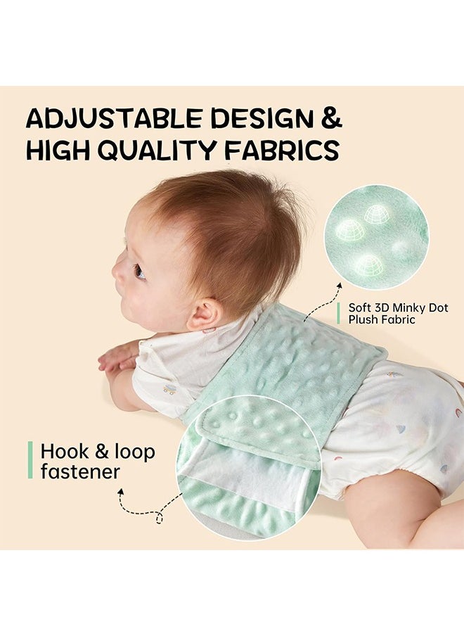 Kissy Baby Baby Heating Pad Belly Band Natural Red Bean Heated Tummy Wrap Soft Minky Dot Swaddling Belt Baby Colic & Gas & Upset Stomach Relief (Green)  - Image 4