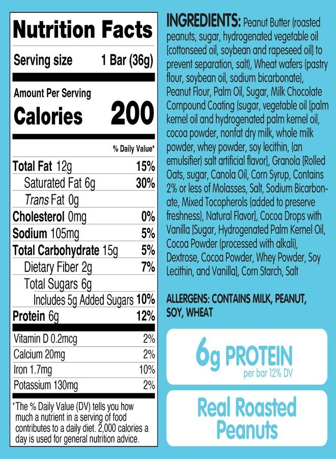 SKIPPY Creamy Peanut Butter & Chocolate Fudge Wafer Bars 22 individule wrapped bars - Image 2