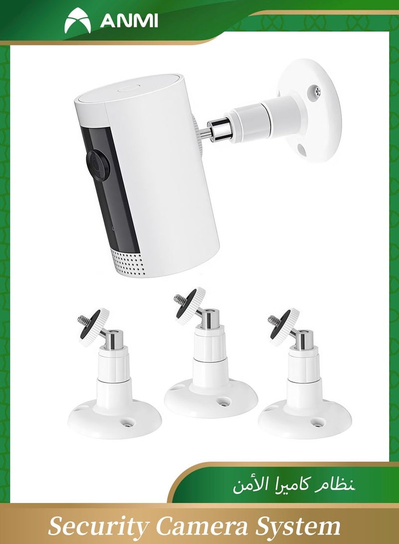 أنمي حامل حائط لكامة حلقية داخلية حامل علوي لكامة حلقية، 360 درجة حامل قابل للضبط لكاميرا حلقية خارجية داخلية نظام كاميرا أمان (3 حزم) - Image 1