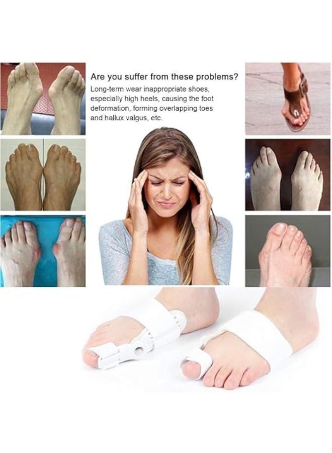 Orthopedic Bunion Corrector & Toe Straightener Splint - Adjustable Big Toe Alignment Support for Men & Women - Relief for Bunion Pain & Fracture Support - Universal Fit for Left or Right Foot - White - Image 2
