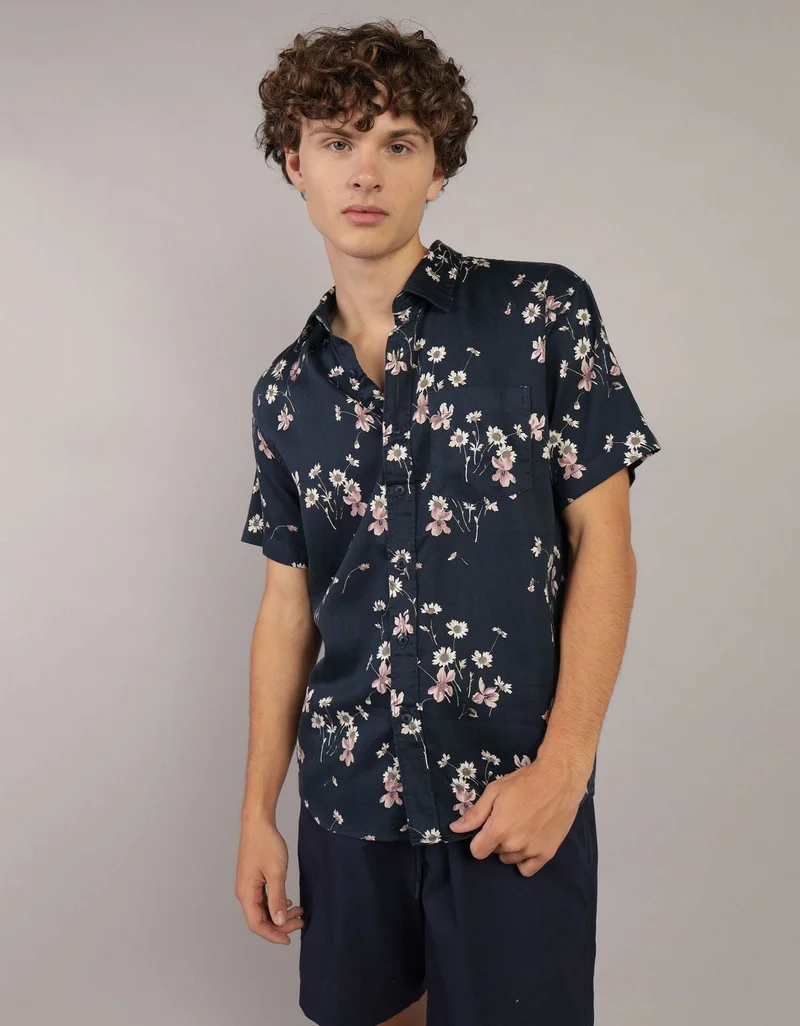AE Poolside Tropical Button-Up Shirt