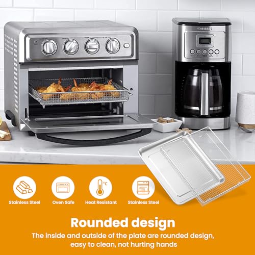 SettleDown Stainless Steel Baking Tray Pan and Air Fryer Basket Compatible with Cuisinart Airfryer TOA-060 and TOA-065，for Convection Toaster Oven (with Cuisinart Airfryer TOA-060 and TOA-065) - Image 2