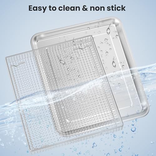 SettleDown Stainless Steel Baking Tray Pan and Air Fryer Basket Compatible with Cuisinart Airfryer TOA-060 and TOA-065，for Convection Toaster Oven (with Cuisinart Airfryer TOA-060 and TOA-065) - Image 5