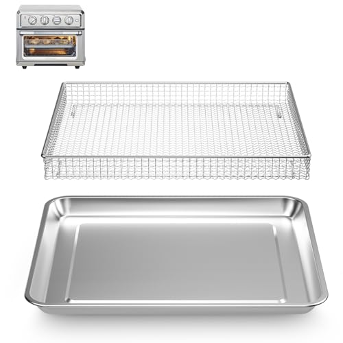 SettleDown Stainless Steel Baking Tray Pan and Air Fryer Basket Compatible with Cuisinart Airfryer TOA-060 and TOA-065，for Convection Toaster Oven (with Cuisinart Airfryer TOA-060 and TOA-065) - Image 1
