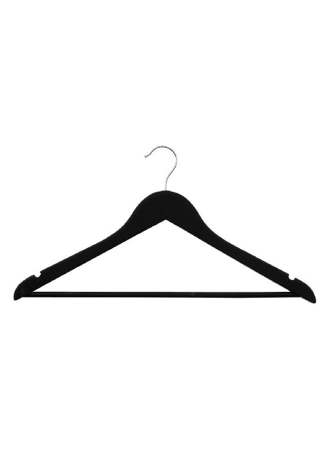 Five Simply Smart 3-Piece Durable Wooden and Rubber Cloth Hanger Set Black 23 x 44.5 x 1.2 cm 151511B - Image 1
