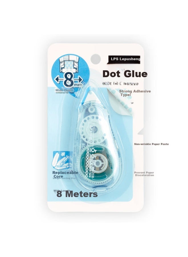 LPS لاصق دوت غراء مزدوج الجوانب مع نواة قابلة للاستبدال شريط تصحيح للطلاب قوي ثابت عالي اللزوجة دوت غراء يدوي 218 أزرق - Image 4