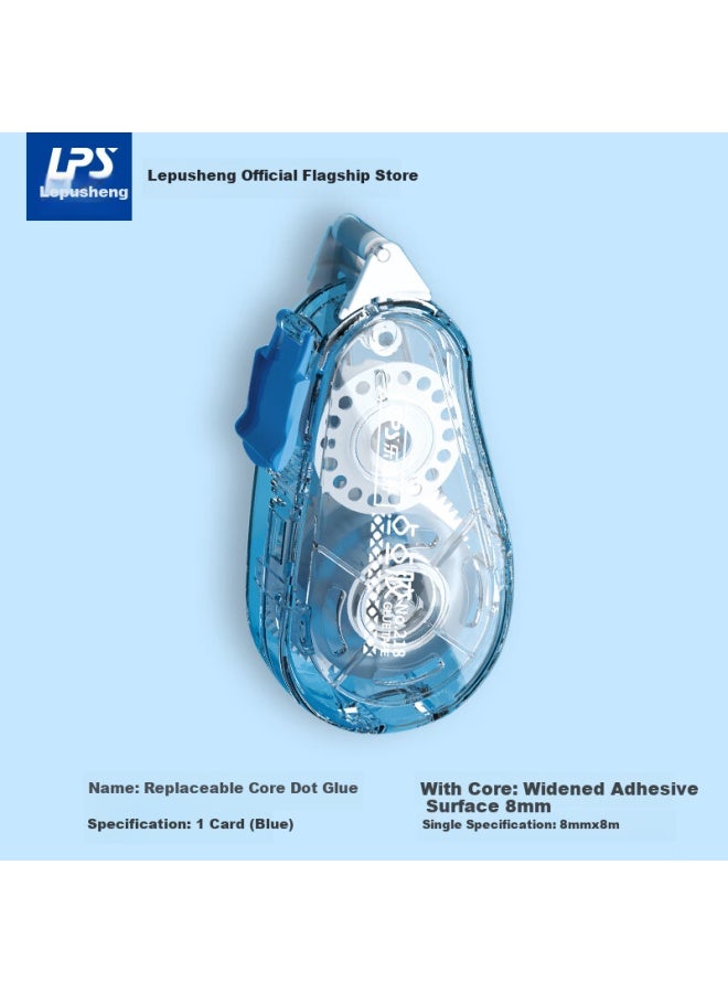LPS لاصق دوت غراء مزدوج الجوانب مع نواة قابلة للاستبدال شريط تصحيح للطلاب قوي ثابت عالي اللزوجة دوت غراء يدوي 218 أزرق - Image 1