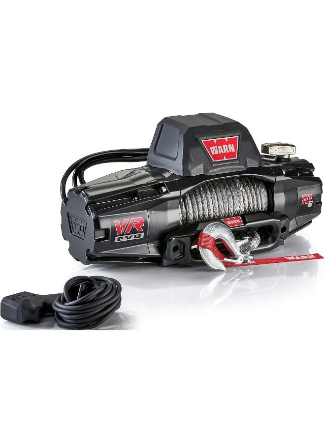 WARN ونش وارن VR إيفو 10-S، 10,000 رطل مع حبل صناعي وجهاز تحكم عن بعد لاسلكي، 12 فولت - Image 2