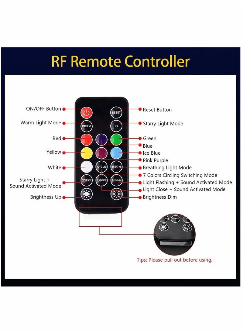 Generic - Rechargeable RGB Wireless LED Car Interior Ambient Lighting Kit, Voice-Activated Underdash Lights with Remote Control, 2-Piece Set for Enhanced Vehicle Atmosphere. - Image 1