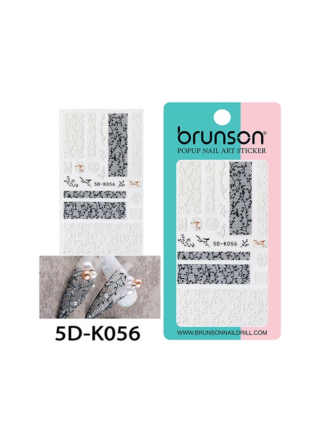 5D Flower Decals Exquisite Self Adhesive Nail Art Decoration Stickers 5D-k056