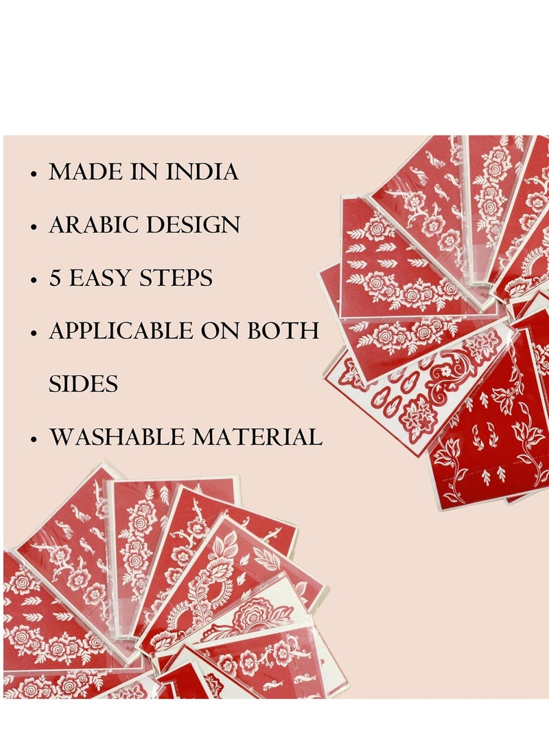 أمينا حناء أمينة سريعة التحضير، مخروط حناء | مع مجموعة مجانية من 3 ملصقات/استنسلات كاملة | بدون مواد كيميائية | يدوم طويلاً | عبوة من 12 قطعة، كل منها 25 غرامًا | لون أحمر كرزي - Image 3