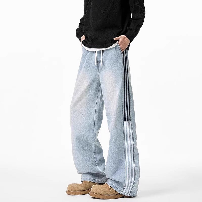 Unisex Classic Denim Jeans Loose Fit Daily Outdoor Wear - Image 1
