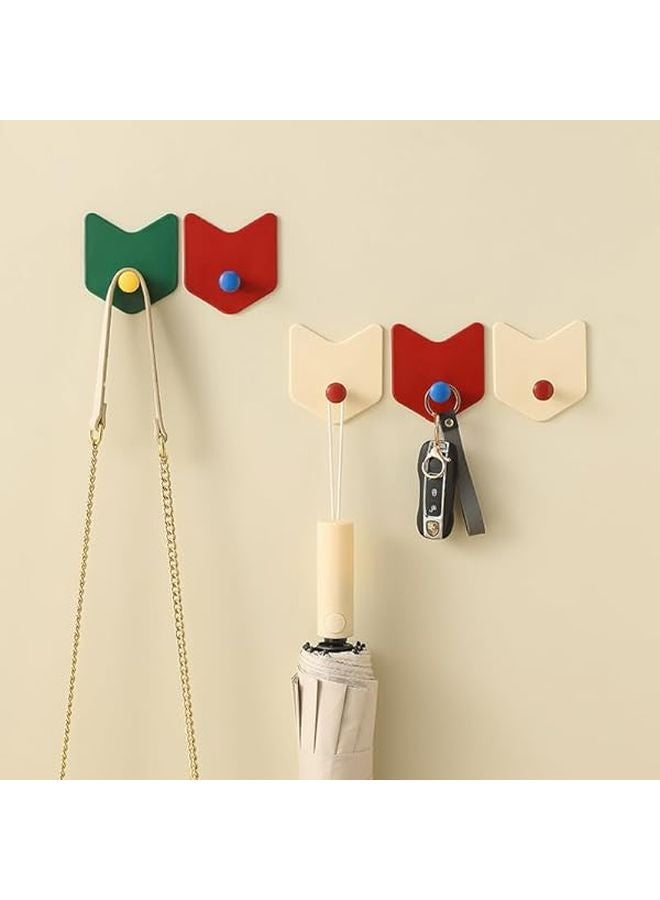 3 قطع خطافات لاصقة إبداعية بدون تثقيب للمطبخ والحمام أخضر أحمر أبيض - Image 3