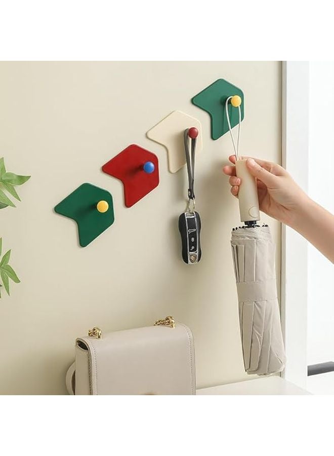 3 قطع خطافات لاصقة إبداعية بدون تثقيب للمطبخ والحمام أخضر أحمر أبيض - Image 5