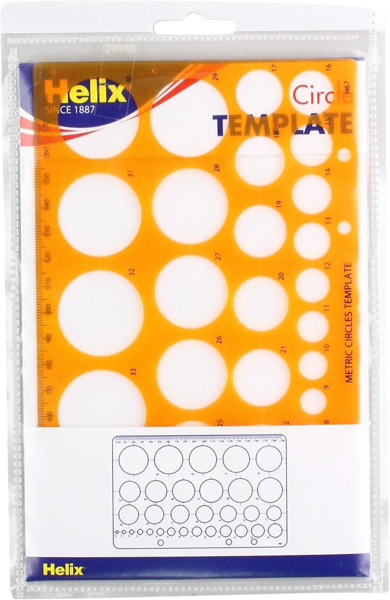Helix Circle Stencil Template, Translucent Orange - Image 1