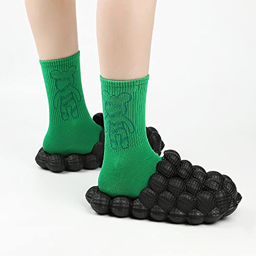 Rojeam House Slippers for Women and Men EVA Shower Shoes Massage Bubble Slides Bathroom Sandals, Black, 9/10 US - Image 4