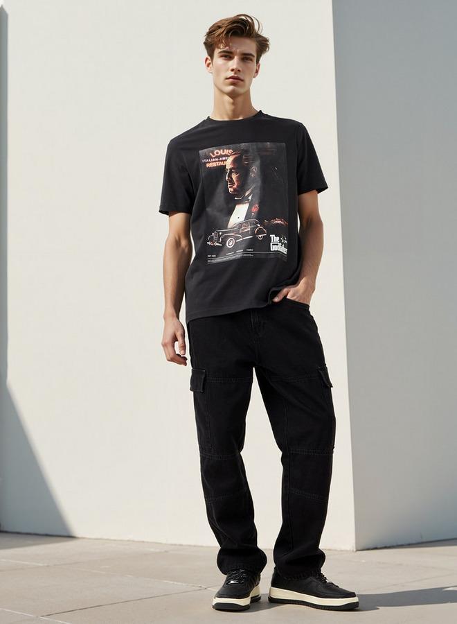 سبلاش فيڤ تيشيرت بياقة دائرية بطبعة الأب الروحي - Image 2