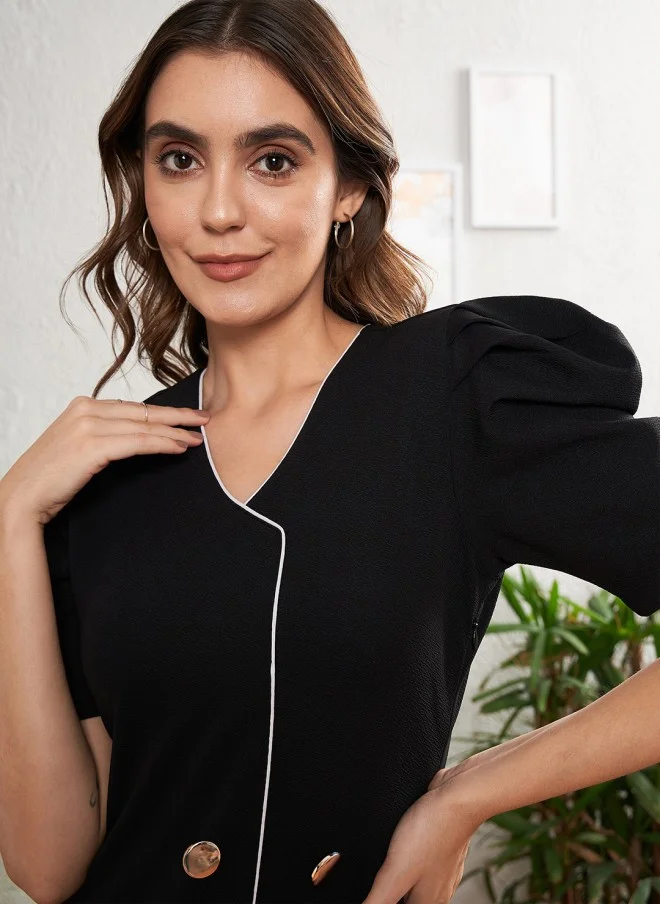 ساسافراس Black Sheath Dress for Women