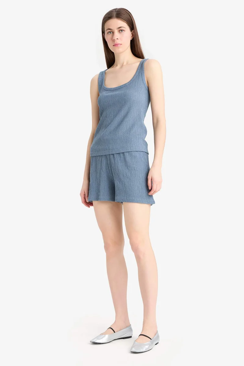 DeFacto Regular Fit Crepe Tank Top Shorts 2 Piece Set